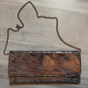 Carlos Falchi Grey Metallic Zebra 🦓 Clutch